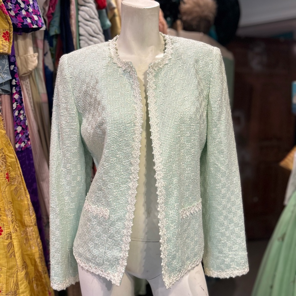 90s Sea-green Tweed Jacket